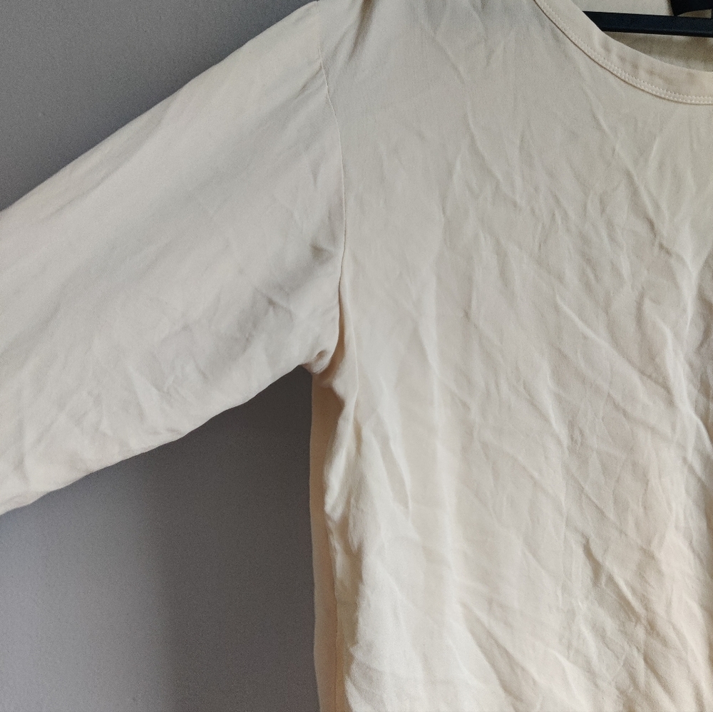 Theory Serah Silk Tie Blouse Cream - Picture 5 of 6